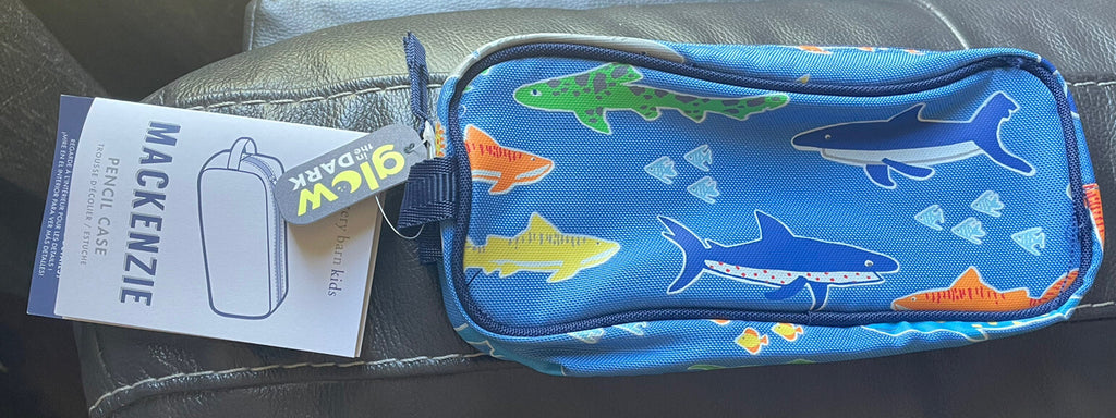 School Pottery Barn Shark PENCIL CASE bag holiday island party florida ocean ,