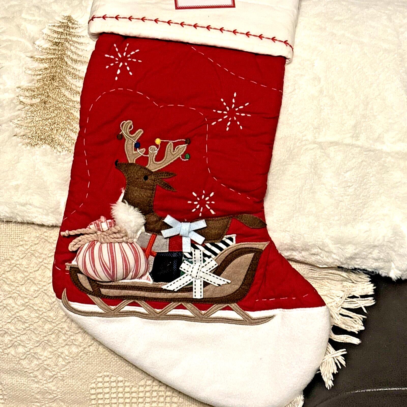 Disney Pottery Barn Holiday Christmas stocking gift Reindeer Santa school kid n