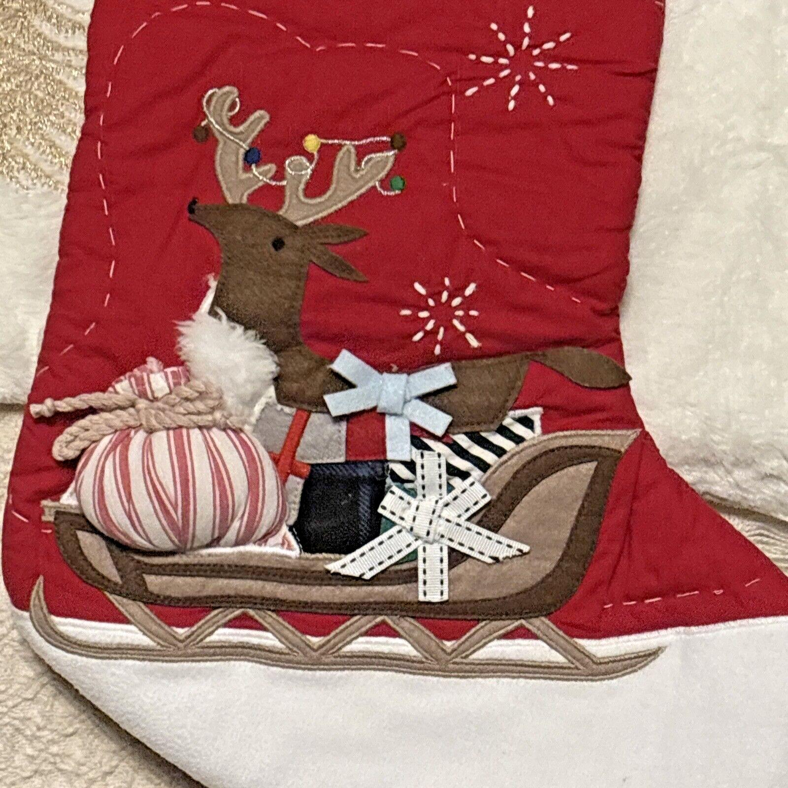 Disney Pottery Barn Holiday Christmas stocking gift Reindeer Santa school kid n