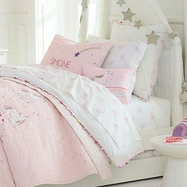 pottery barn Disney rainbow pillow heart pink unicorn holiday school gift girl "