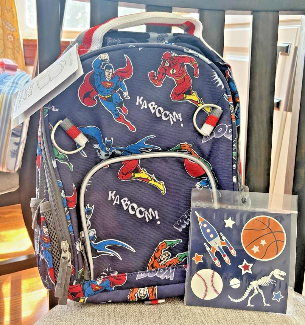 School Pottery barn Superman Marvel Avengers Dinosaur travel bag backpack boy new