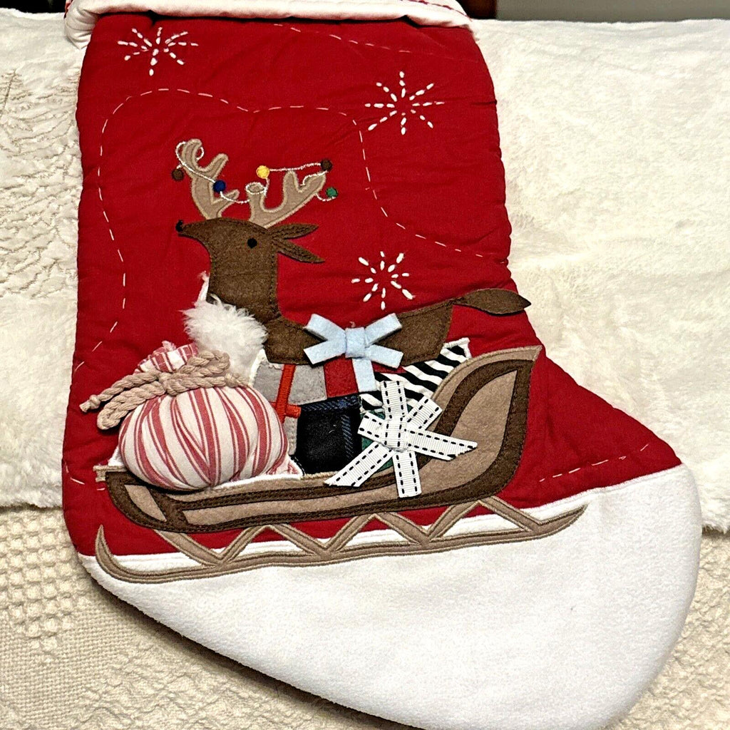 Disney Pottery Barn Holiday Christmas stocking gift Reindeer Santa school kid n
