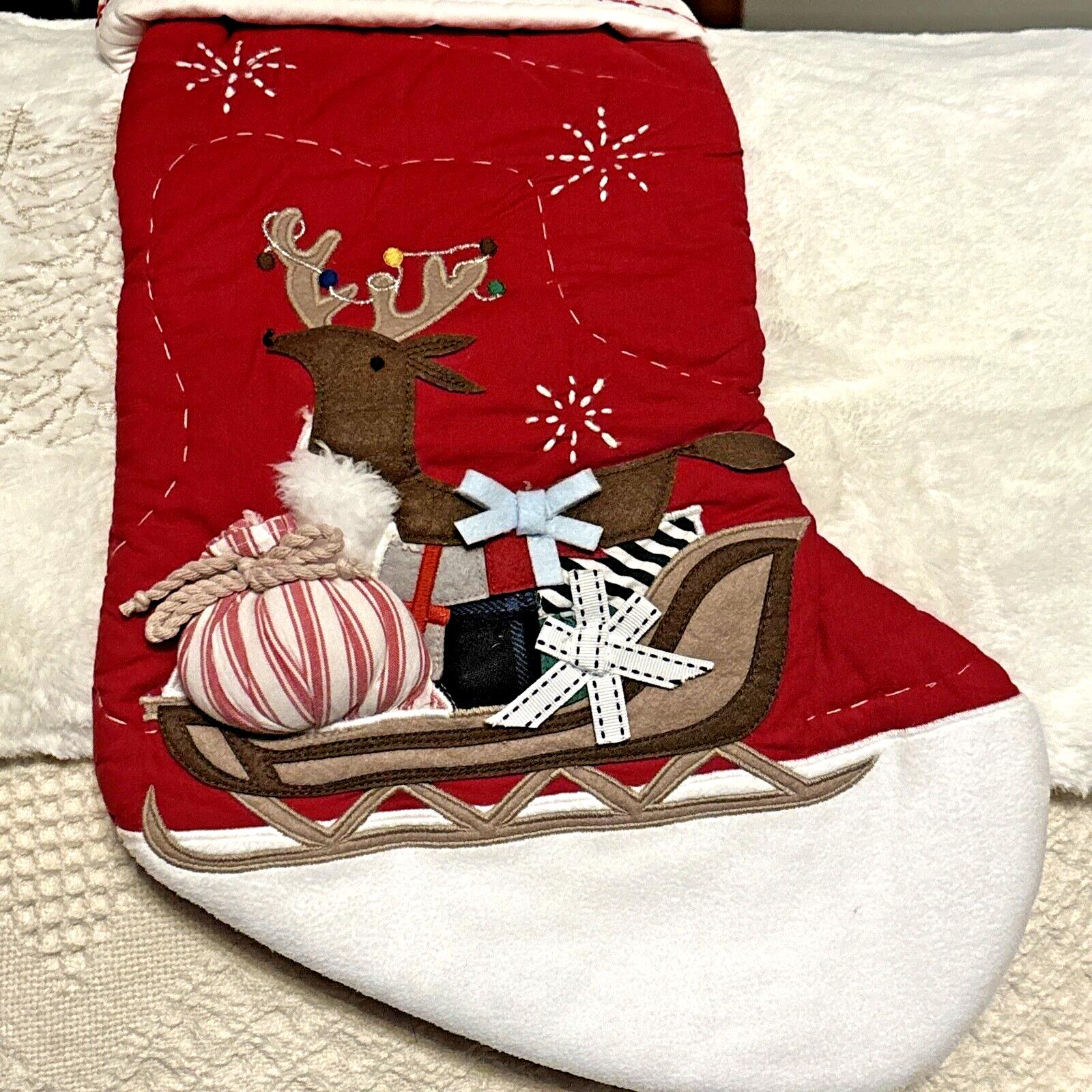 Disney Pottery Barn Holiday Christmas stocking gift Reindeer Santa school kid n