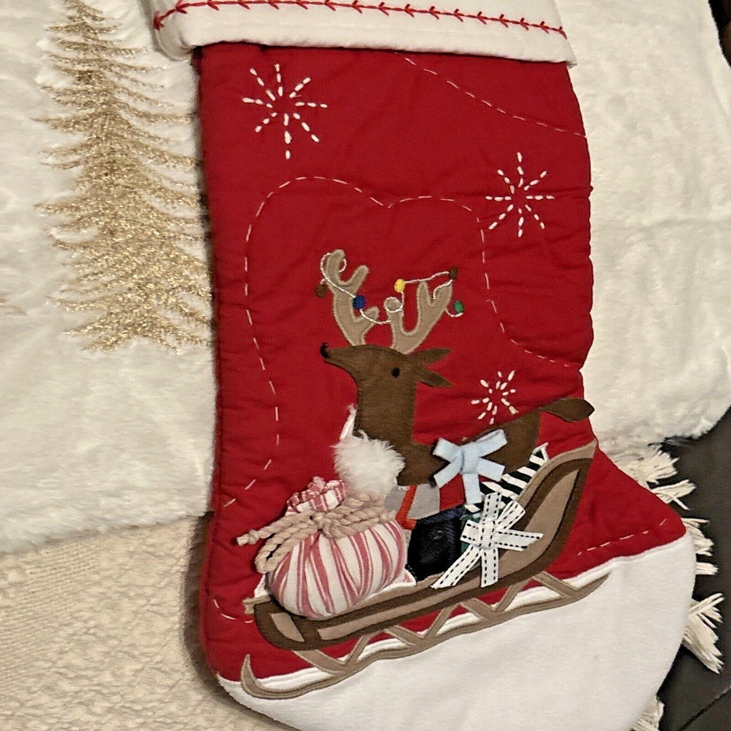 Disney Pottery Barn Holiday Christmas stocking gift Reindeer Santa school kid n