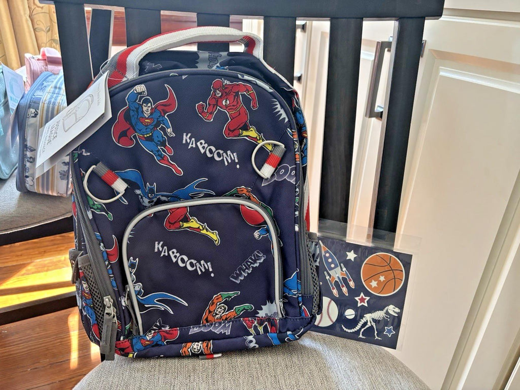 School Pottery barn Superman Marvel Avengers Dinosaur travel bag backpack boy new