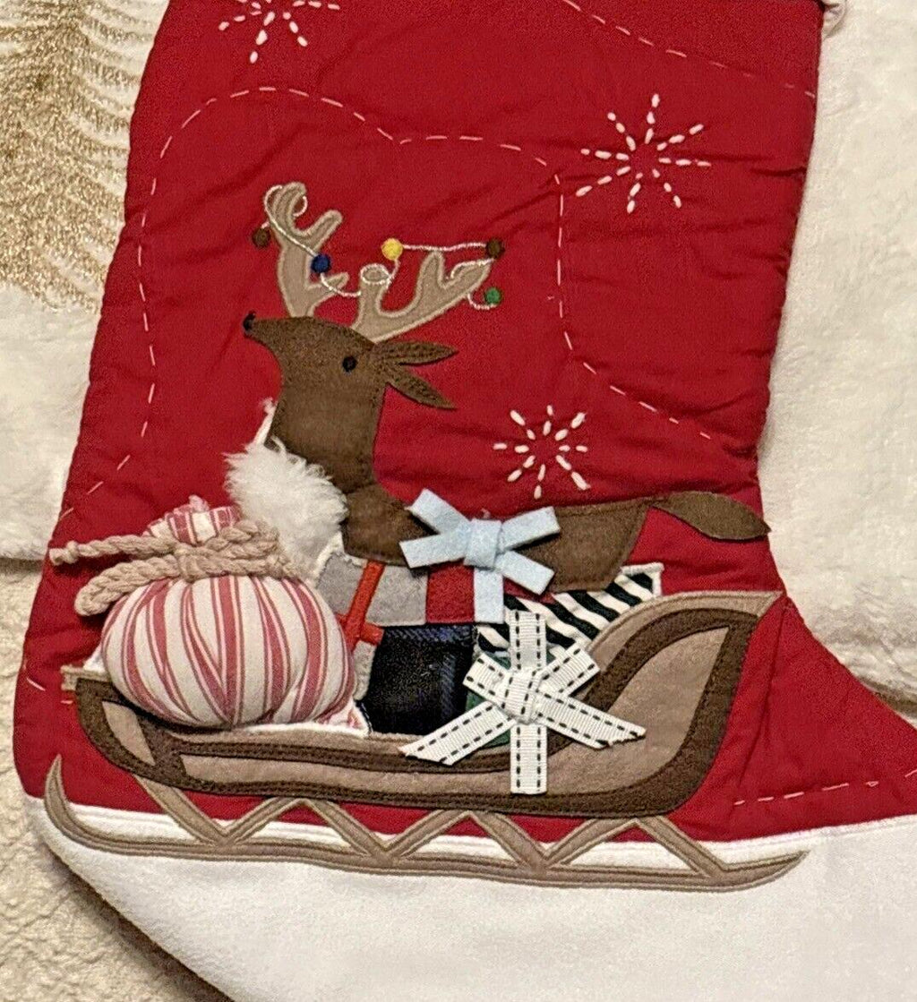 Disney Pottery Barn Holiday Christmas stocking gift Reindeer Santa school kid n