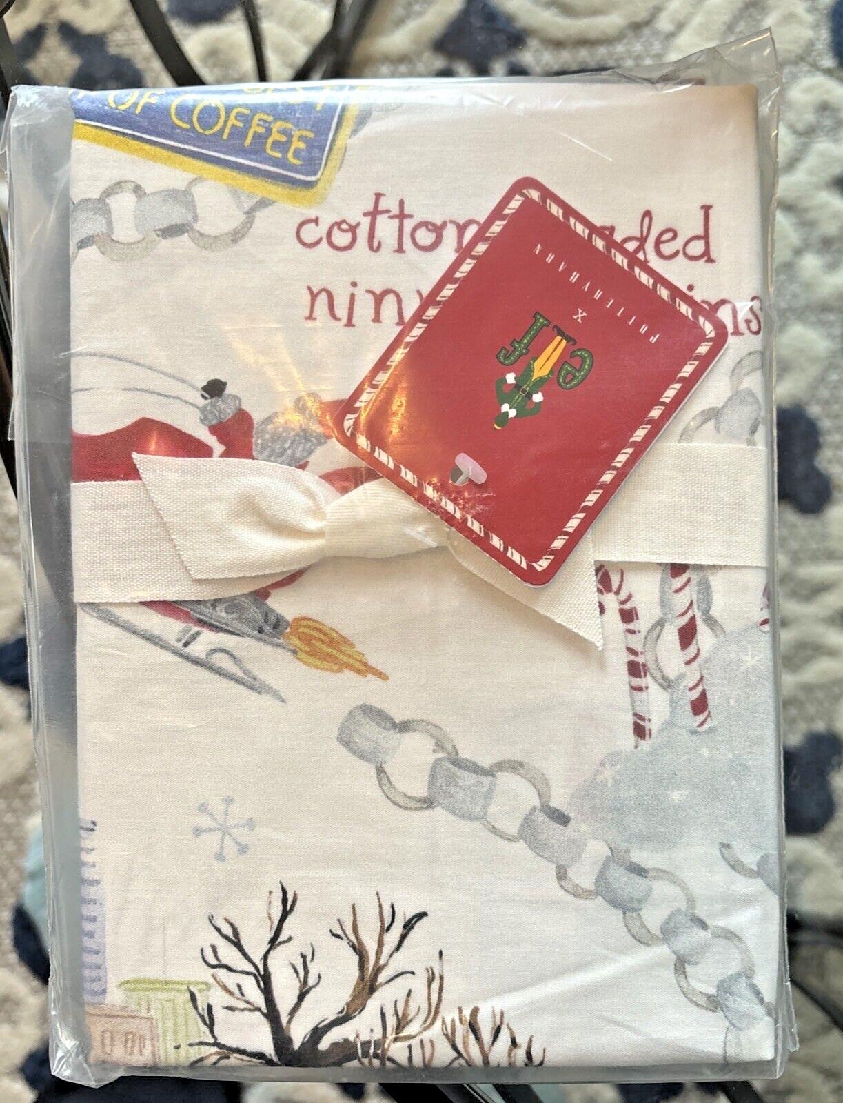 Pottery Barn Holiday Disney PILLOWCASE KING ELF village Christmas kid SET 2 y