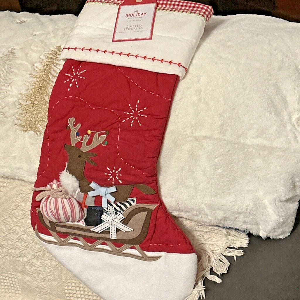Disney Pottery Barn Holiday Christmas stocking gift Reindeer Santa school kid n