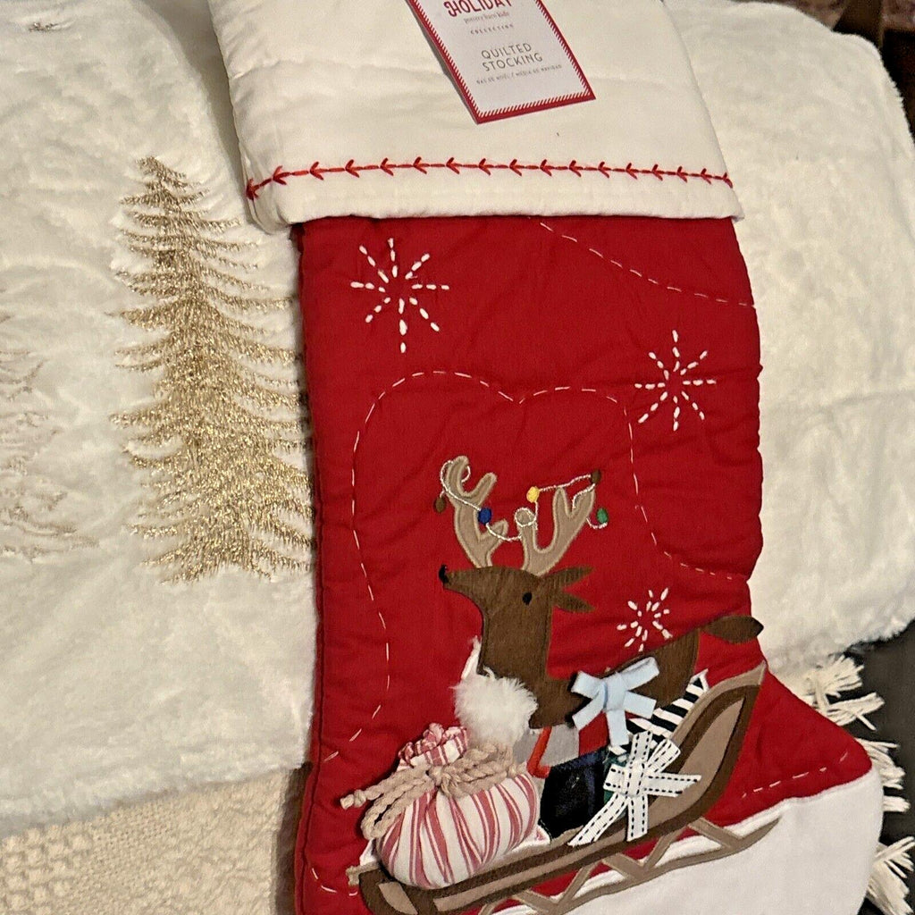 Disney Pottery Barn Holiday Christmas stocking gift Reindeer Santa school kid n