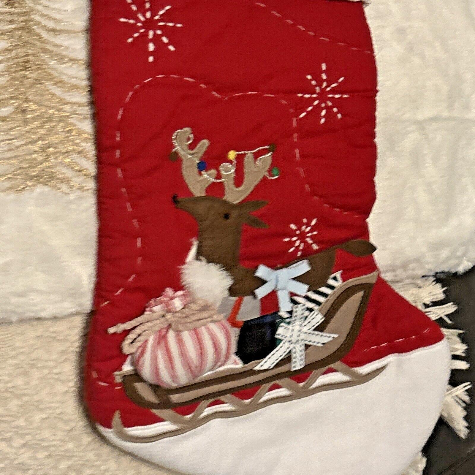 Disney Pottery Barn Holiday Christmas stocking gift Reindeer Santa school kid n