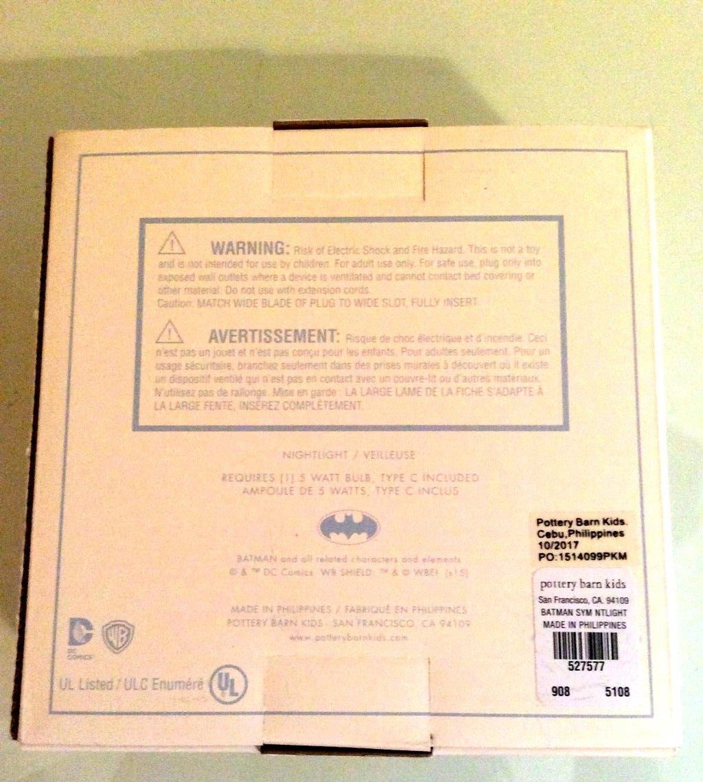 Pottery barn Night Light BATMAN FLASH JUSTICE League birthday holiday gift ..