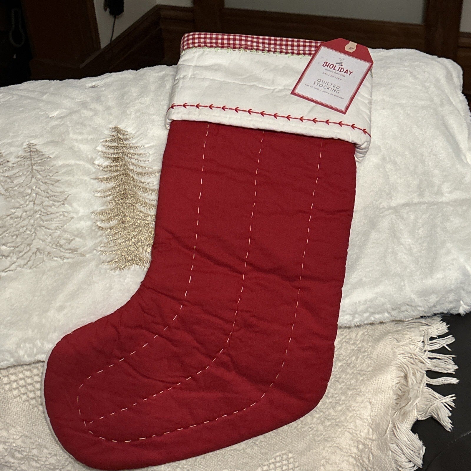 Disney Pottery Barn Holiday Christmas stocking gift Reindeer Santa school kid n