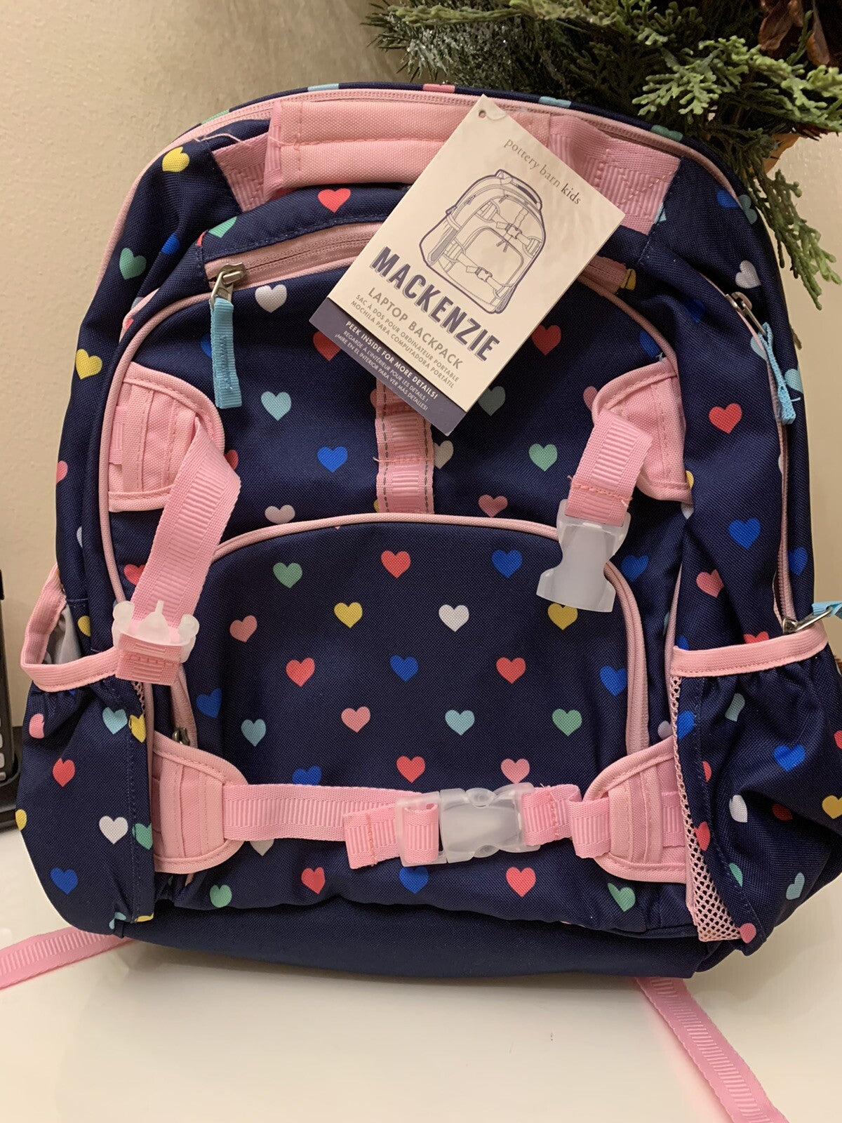 Disney School Pottery barn BACKPACK holiday Rainbow HEART+PENCIL CASE princess -
