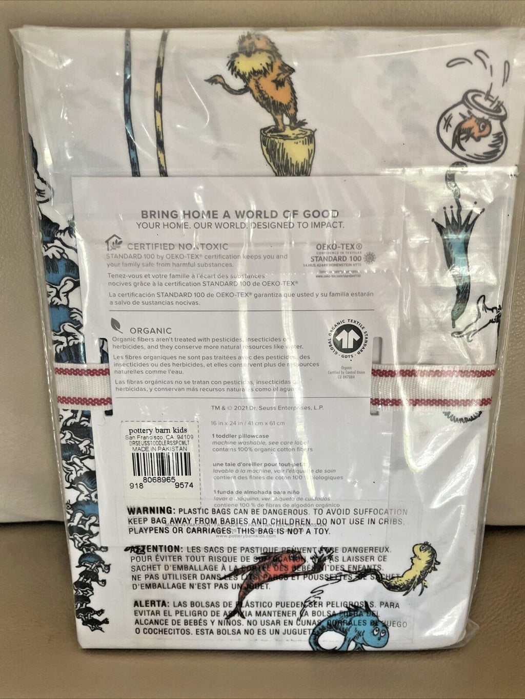 Pottery barn Toddler Disney Pillowcase Dr Seuss holiday birthday baby gift kid "