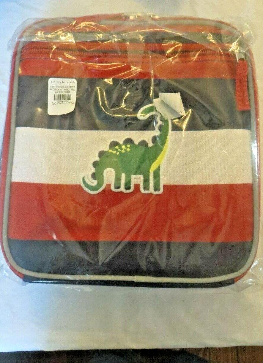 School Pottery barn Disney LUNCH BOX +WATER BOTTLE Dinosaur red stripe pre k ,