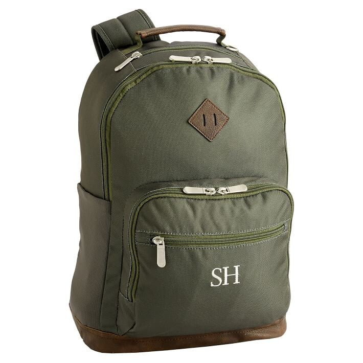 Pottery barn SCHOOL BACKPACK laptop bag College gift LARGE GREEN Disney travel .
