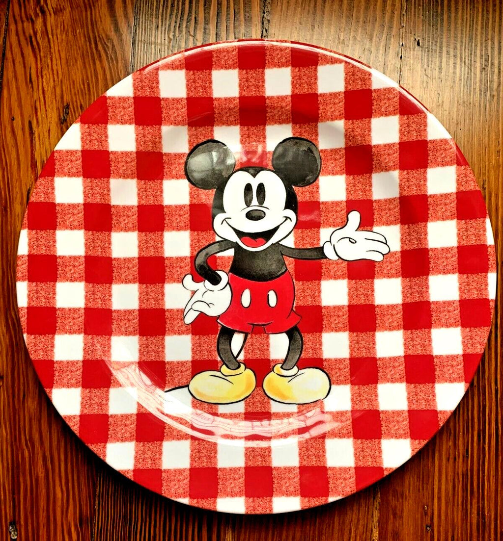 Pottery Barn DINNER SET Holiday Mickey Mouse Christmas Disney Plate party Plaid