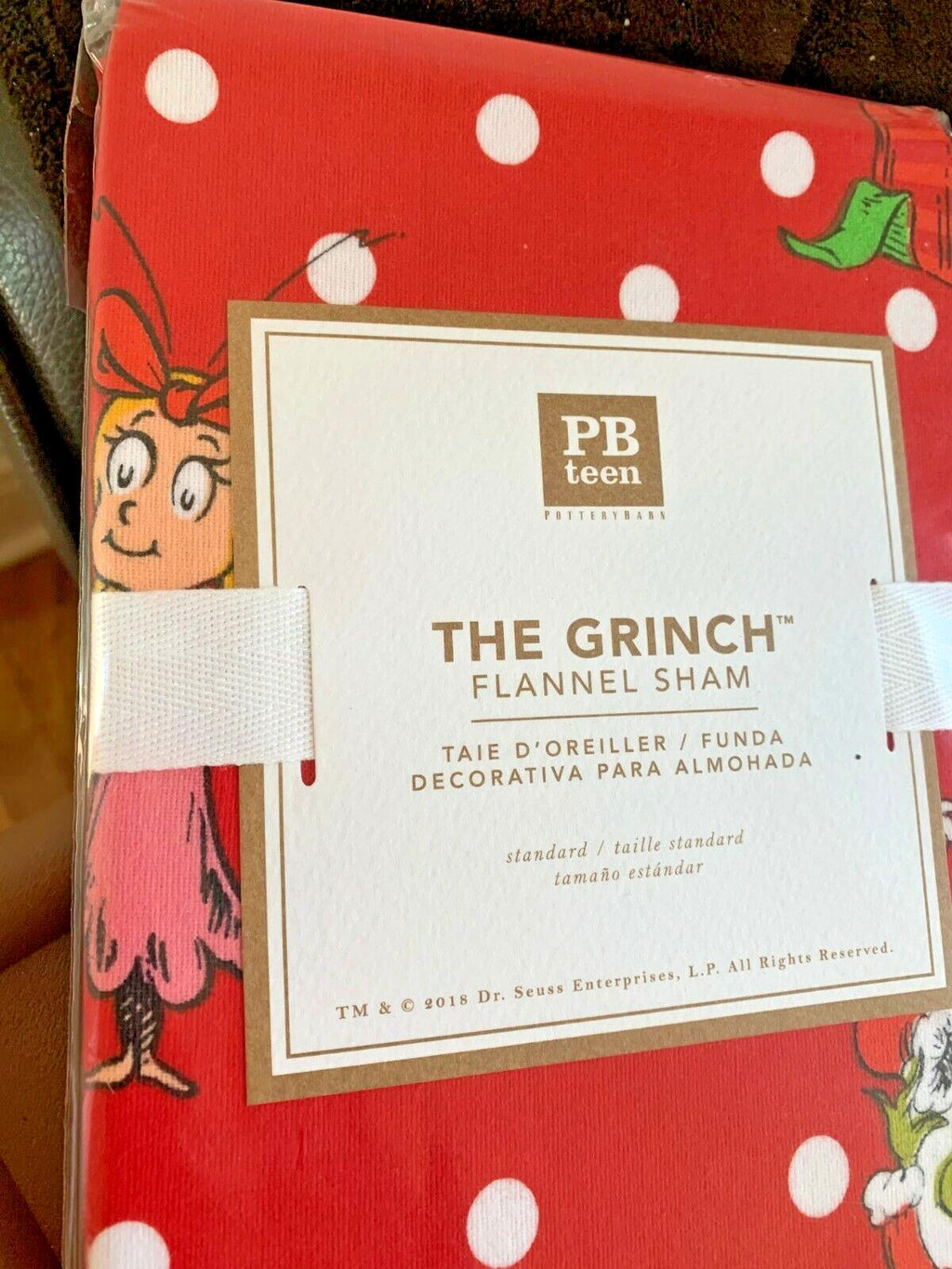 Pottery Barn Grinch Christmas pillow Sham Dr Seuss Holiday Gift party disney 1