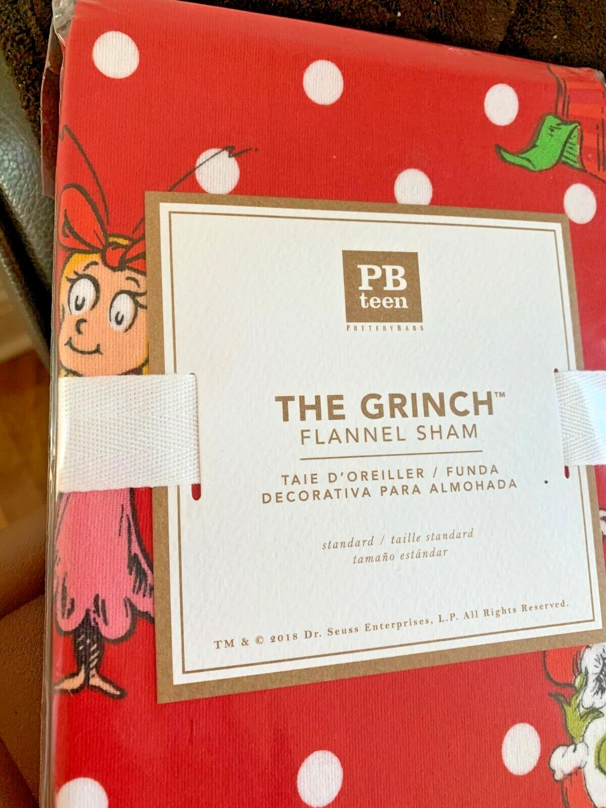 Pottery Barn Grinch Christmas pillow Sham Dr Seuss Holiday Gift party disney 1