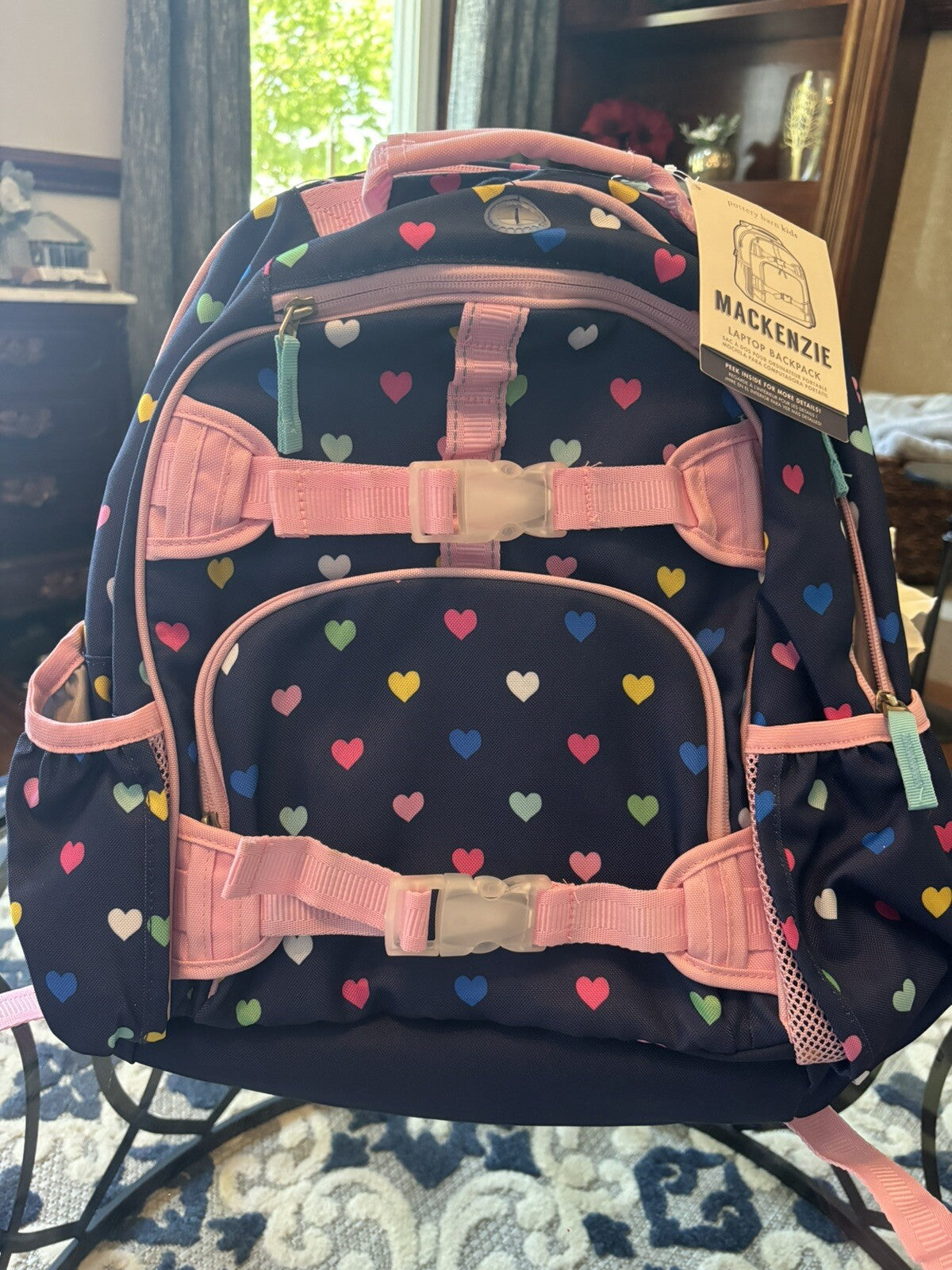Disney School Pottery barn BACKPACK holiday Rainbow HEART+PENCIL CASE princess -