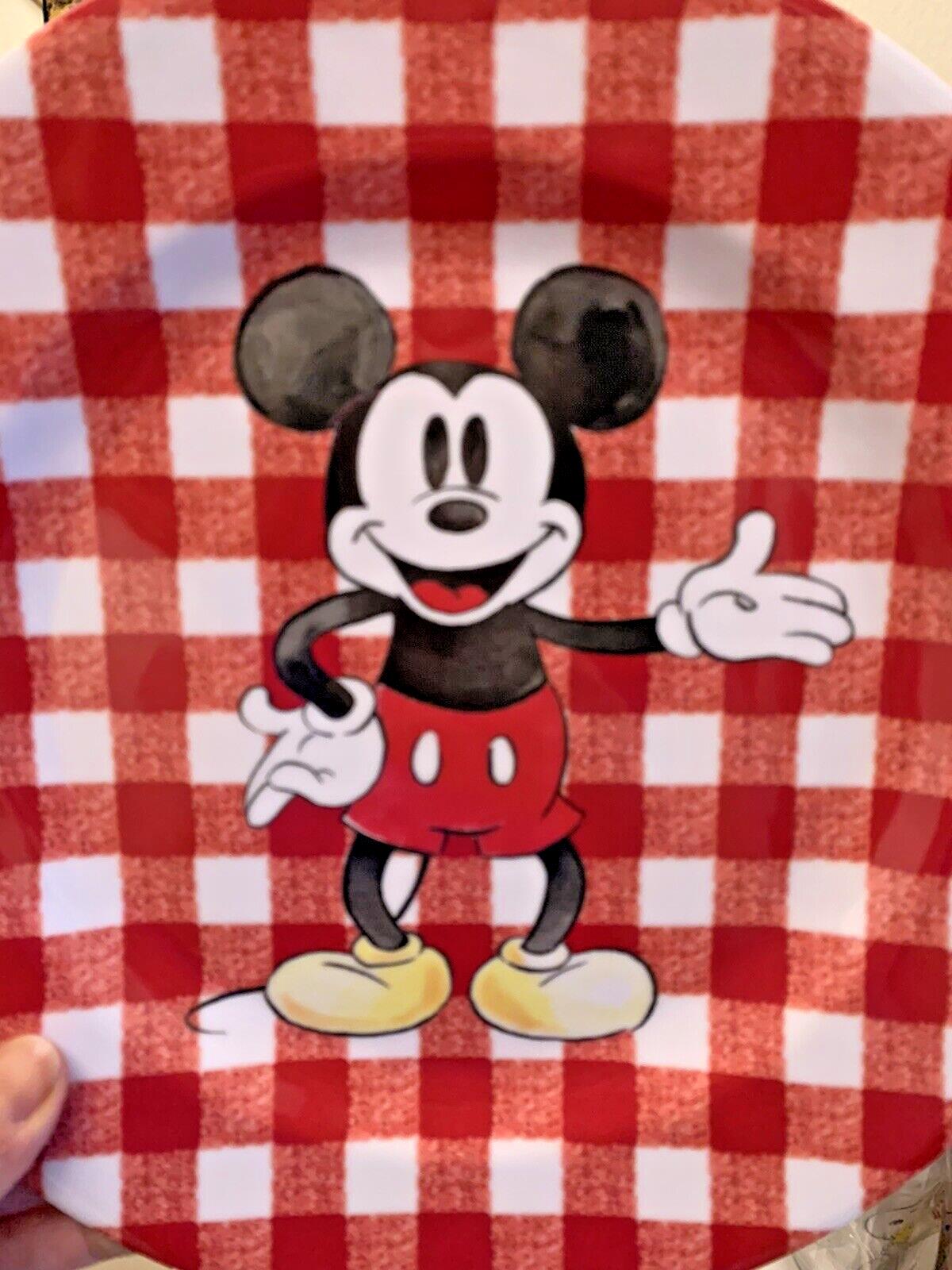 Pottery Barn DINNER SET Holiday Mickey Mouse Christmas Disney Plate party Plaid