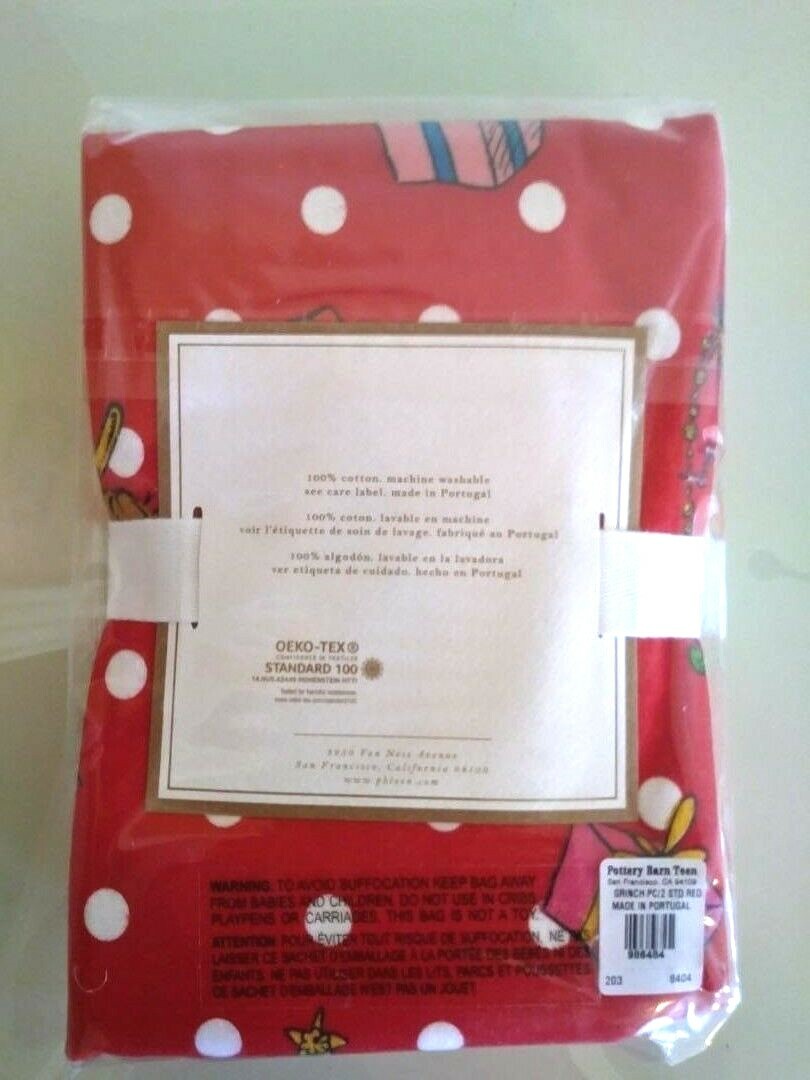 Pottery Barn Grinch Christmas pillow Sham Dr Seuss Holiday Gift party disney 1