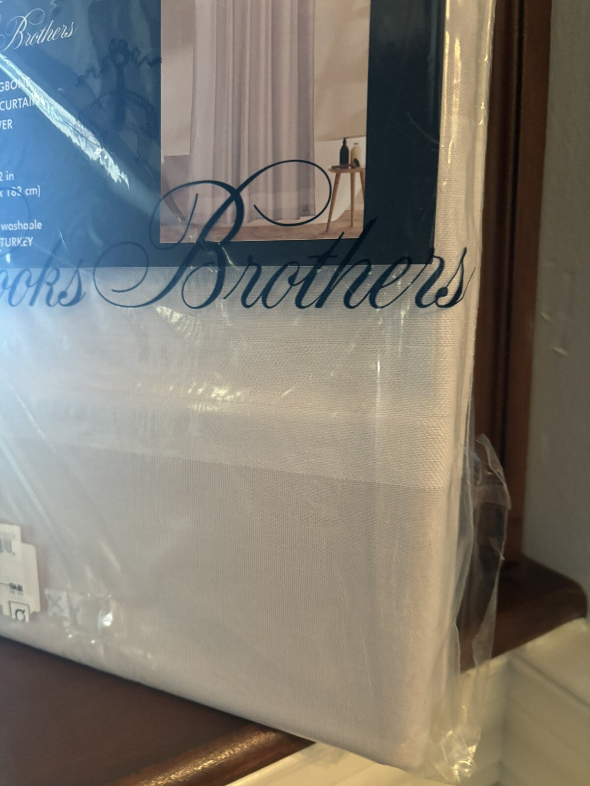 Brooks Brothers Shower Curtain Holiday Guest Herringbone Designer Gift $139 =