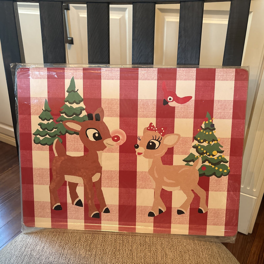 Rudolph holiday Pottery Barn placemat Disney gift sport party school Deer kid n