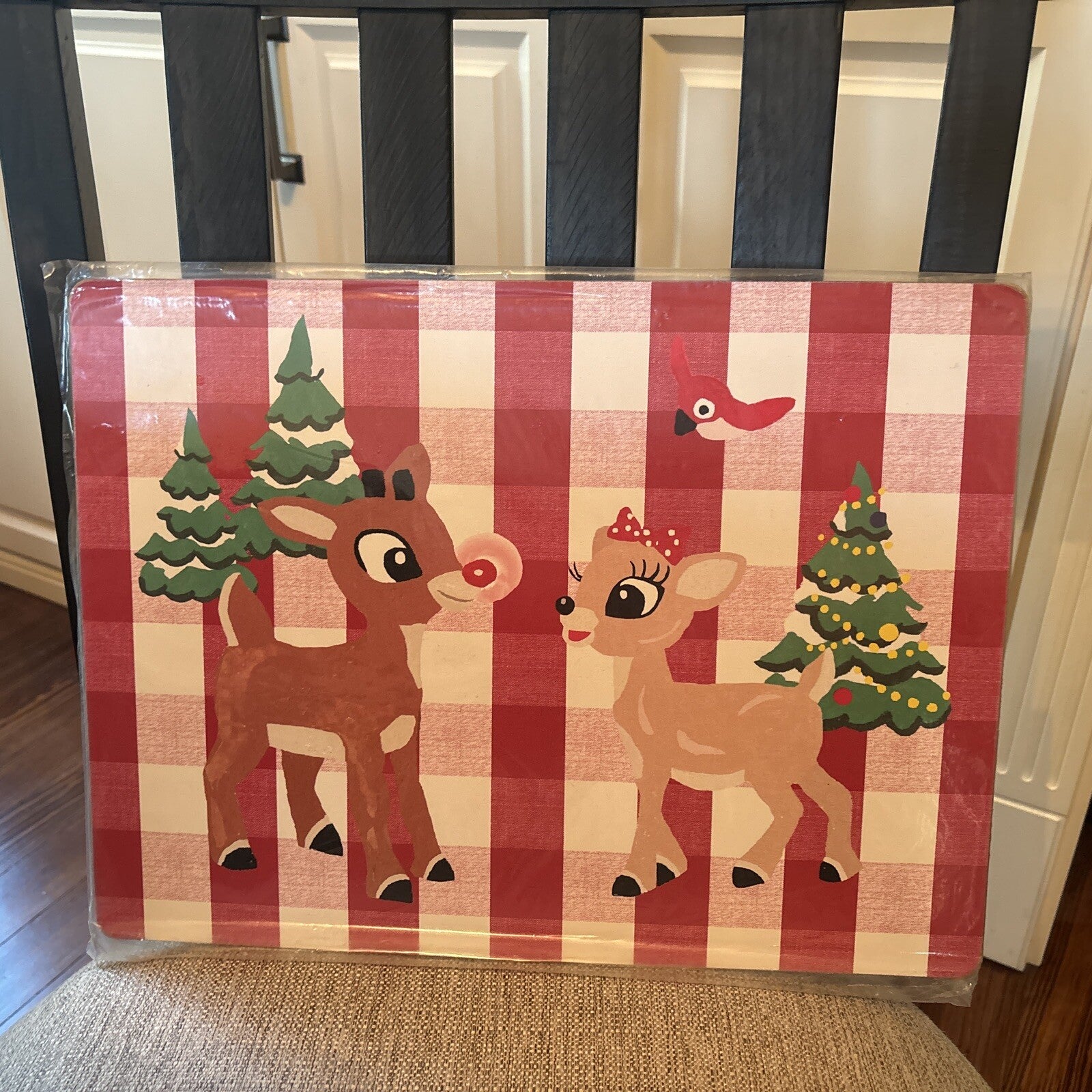 Rudolph holiday Pottery Barn placemat Disney gift sport party school Deer kid n