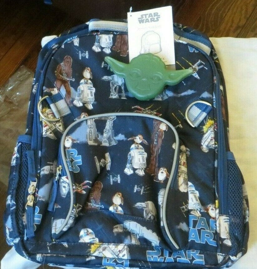 School Disney Pottery barn STAR WARS LARGE BACKPACK Solo+Grogu Bag Mandalorian .