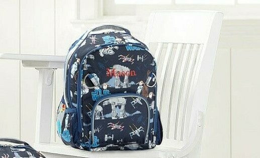 School Disney Pottery barn STAR WARS LARGE BACKPACK Solo+Grogu Bag Mandalorian .