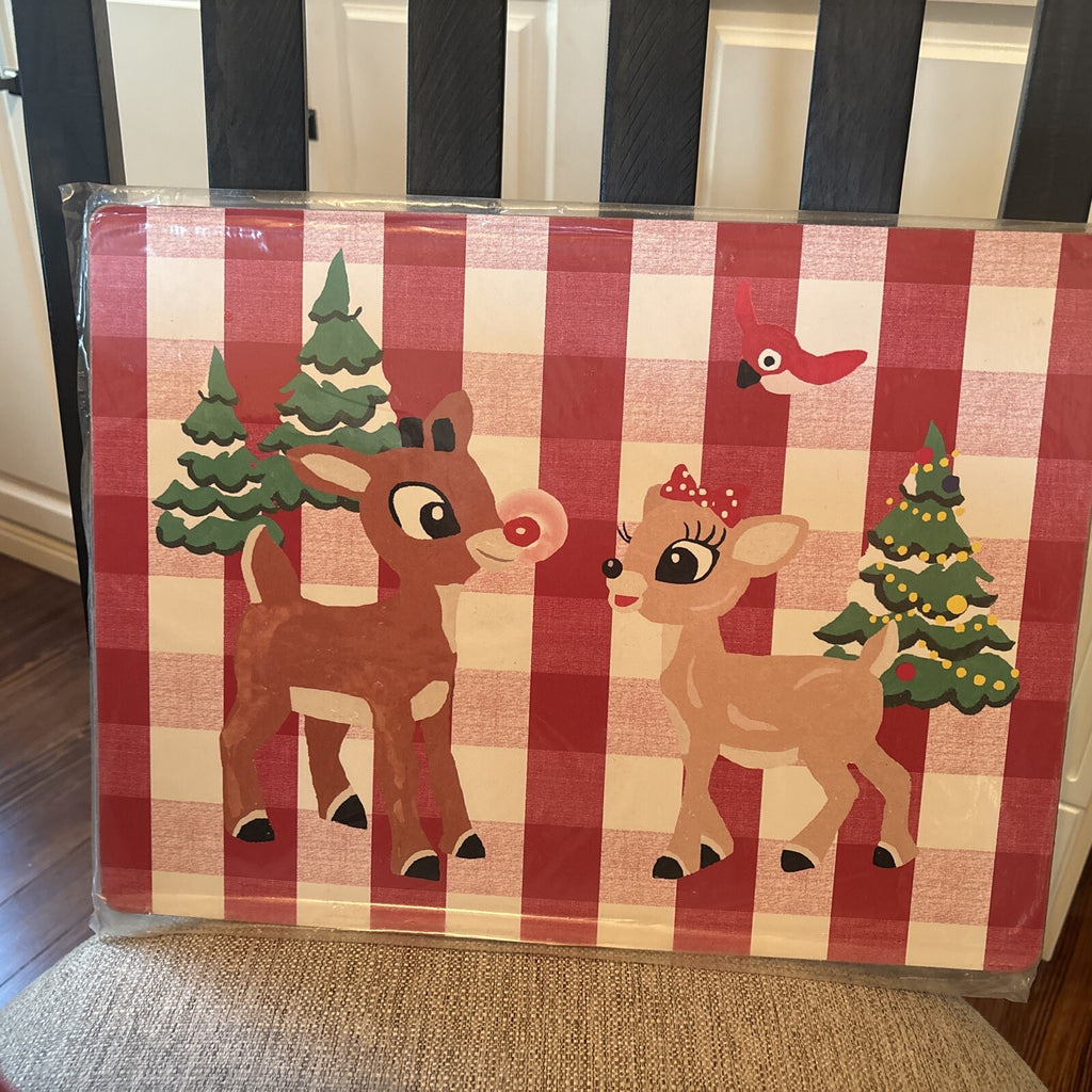 Rudolph holiday Pottery Barn placemat Disney gift sport party school Deer kid n