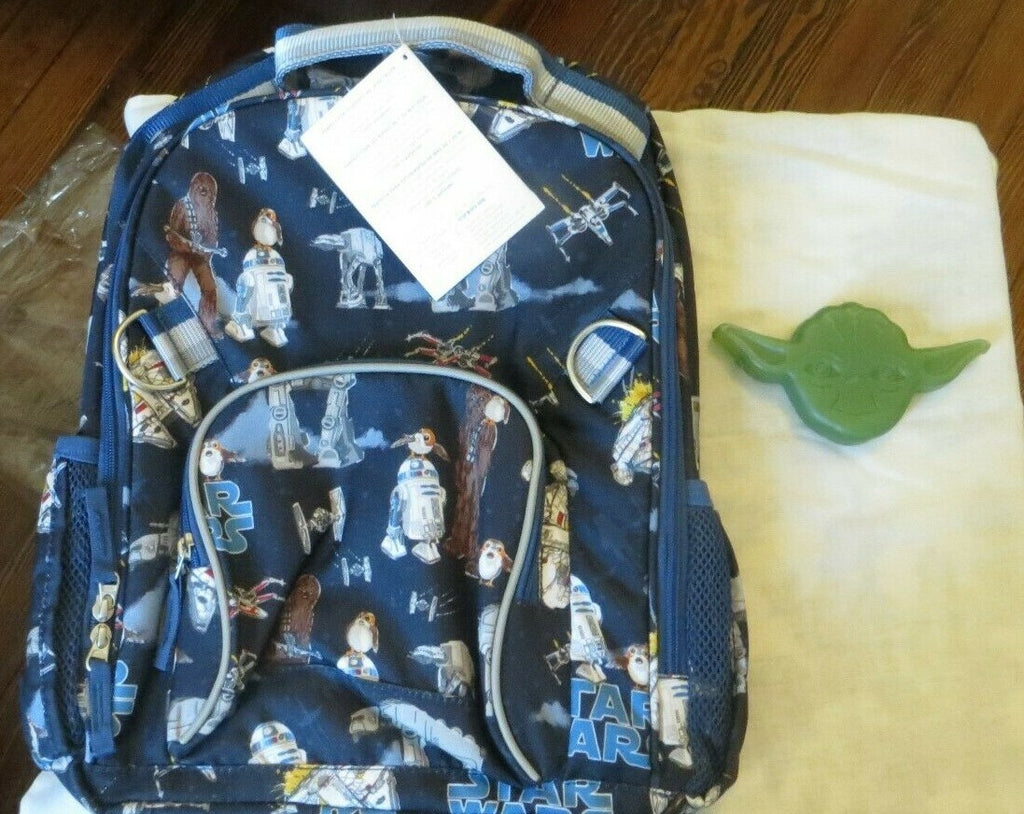 School Disney Pottery barn STAR WARS LARGE BACKPACK Solo+Grogu Bag Mandalorian .
