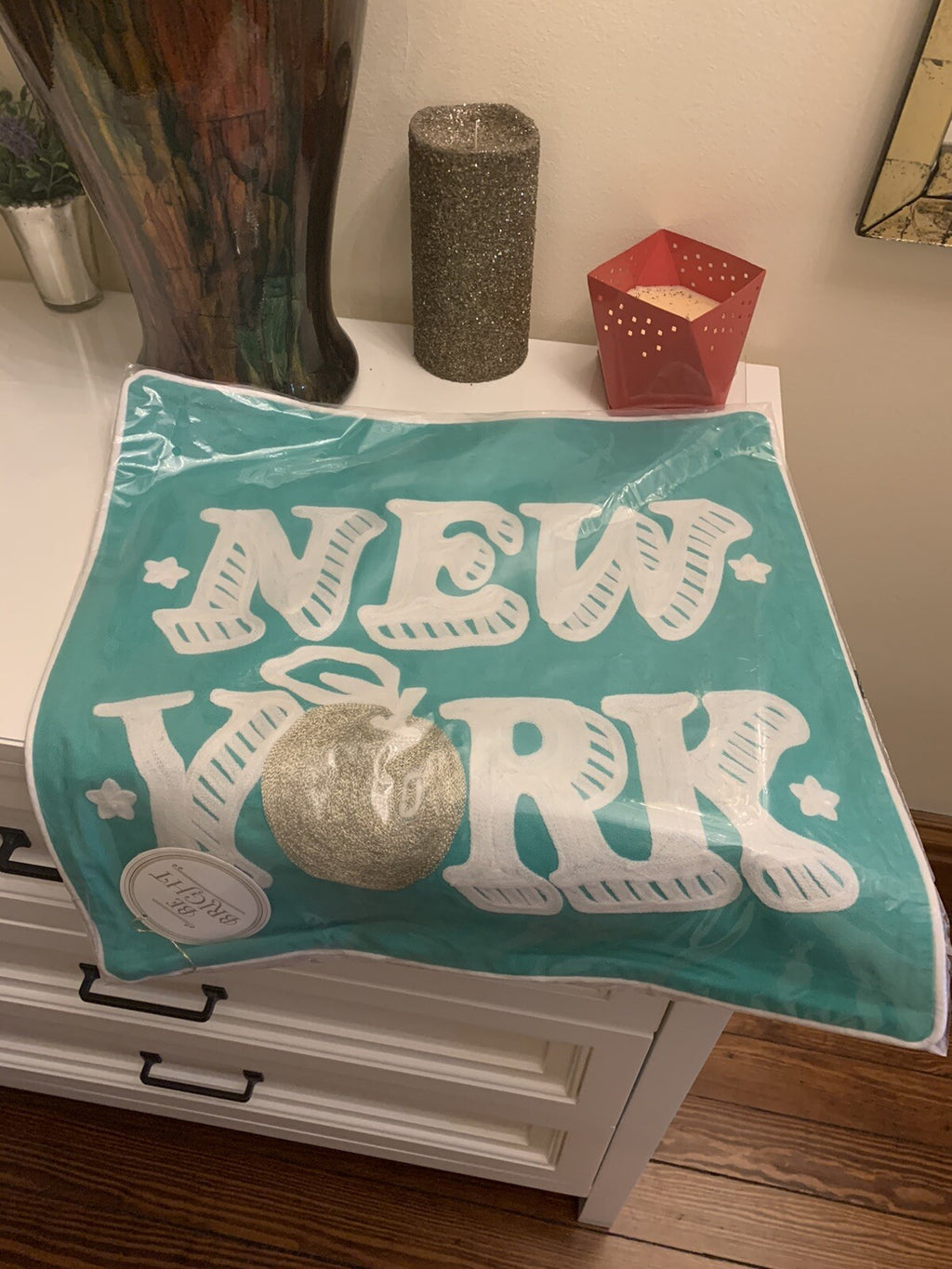 Pottery Barn holiday teen dorm college New York NY party gift pillow sham girl "