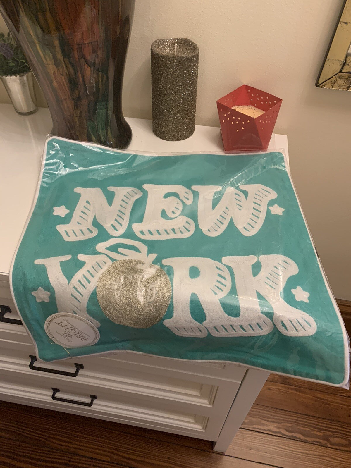 Pottery Barn holiday teen dorm college New York NY party gift pillow sham girl "