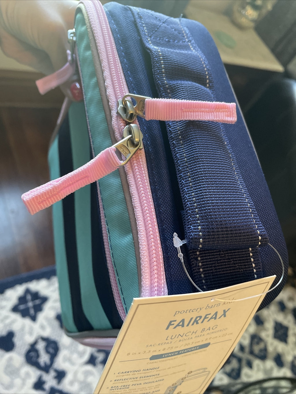 Pottery Barn  School  LUNCH BOX BAg disney travel princess stripe girl pink  =