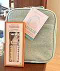 Pottery barn Snoopy School Glitter LUNCH +Utensils BAG Peanuts disney travel -