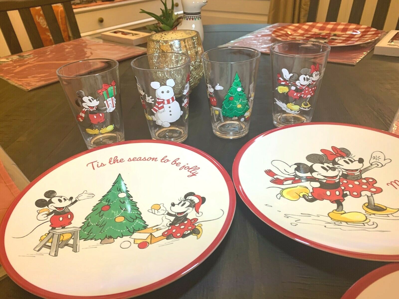 Pottery Barn Mickey Mouse Holiday kids Disney Christmas party SET 8 school a
