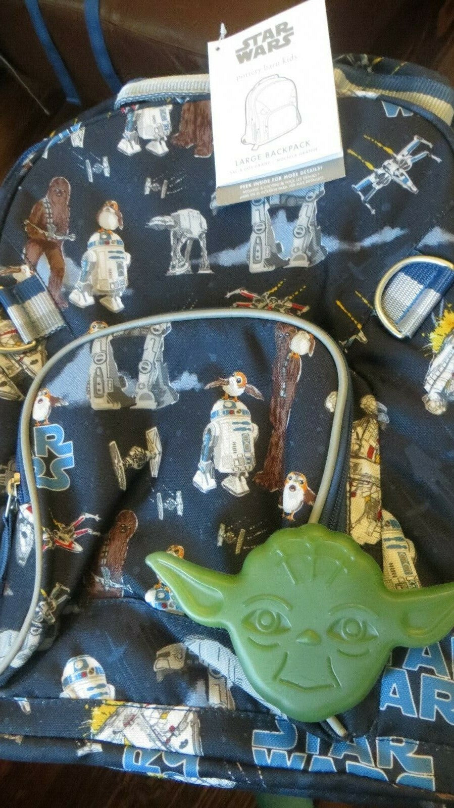 School Disney Pottery barn STAR WARS LARGE BACKPACK Solo+Grogu Bag Mandalorian .
