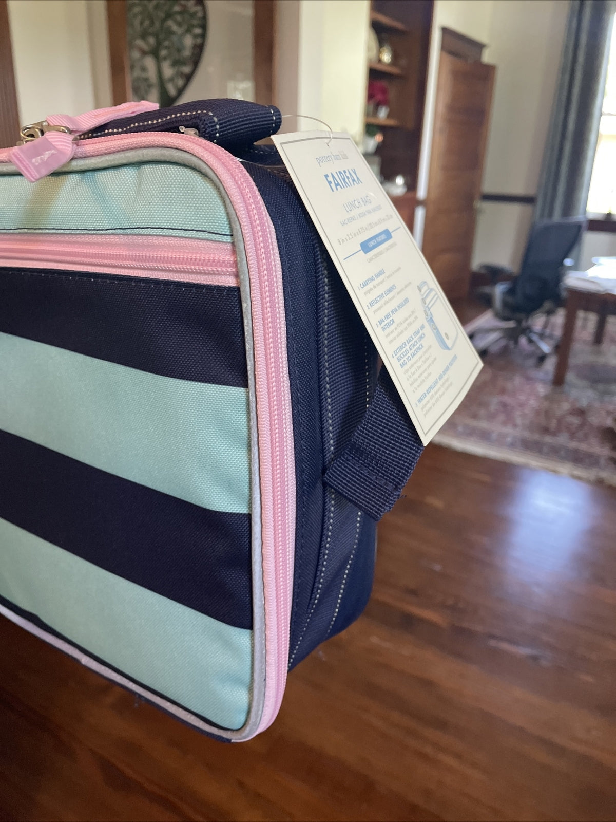 Pottery Barn  School  LUNCH BOX BAg disney travel princess stripe girl pink  =