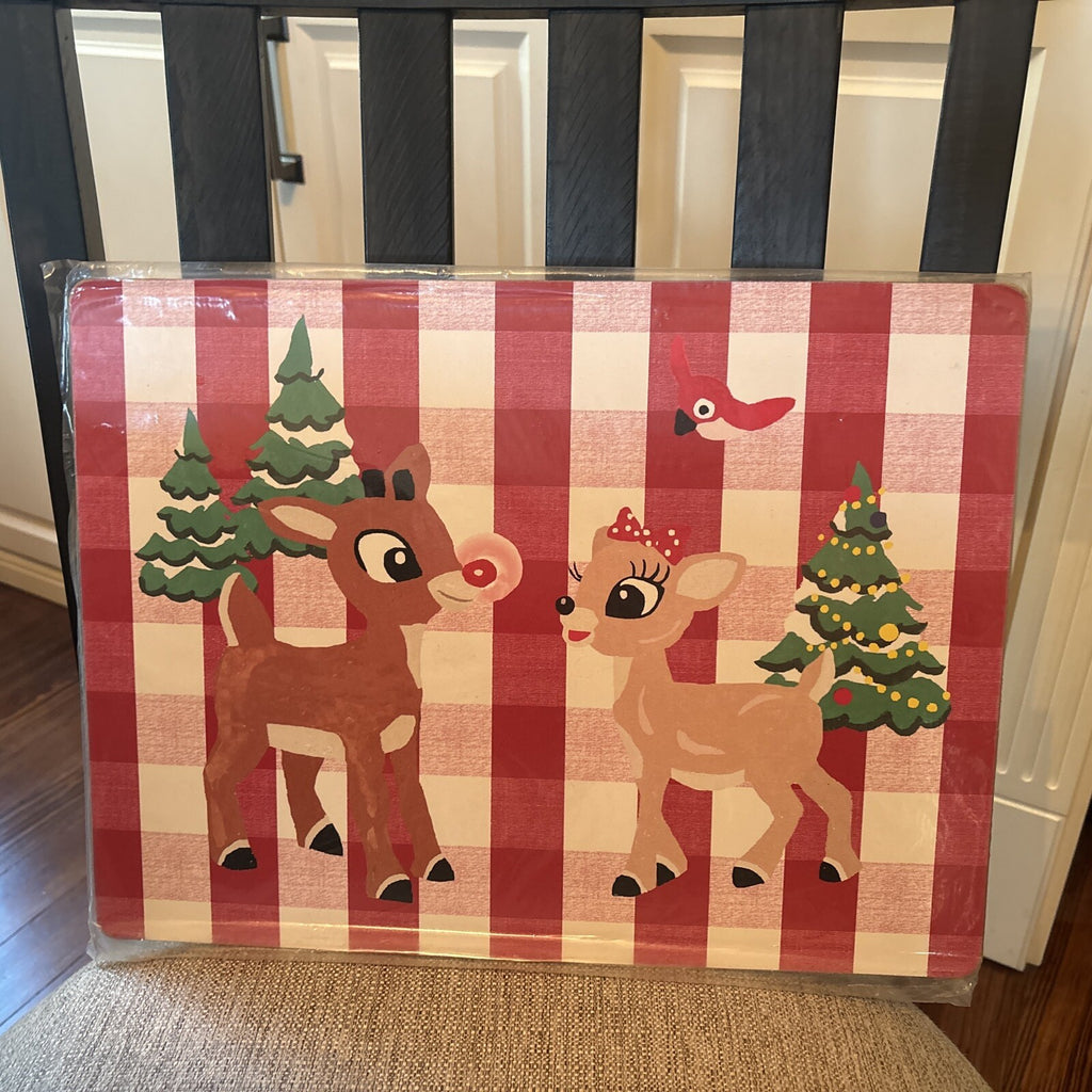 Rudolph holiday Pottery Barn placemat Disney gift sport party school Deer kid n