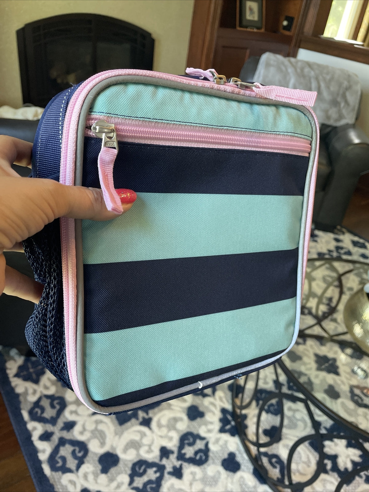 Pottery Barn  School  LUNCH BOX BAg disney travel princess stripe girl pink  =