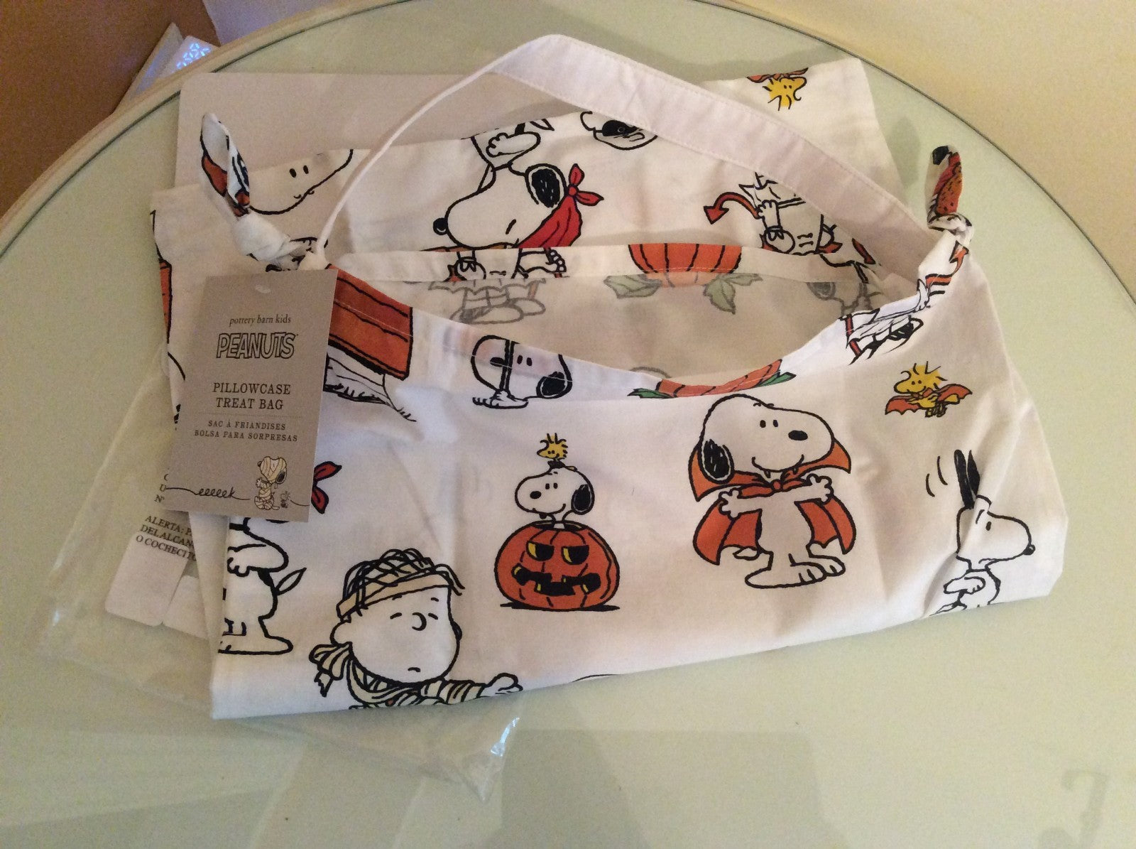 Snoopy Disney Pottery barn Halloween Treat bag holiday gift school Pillowcase  =