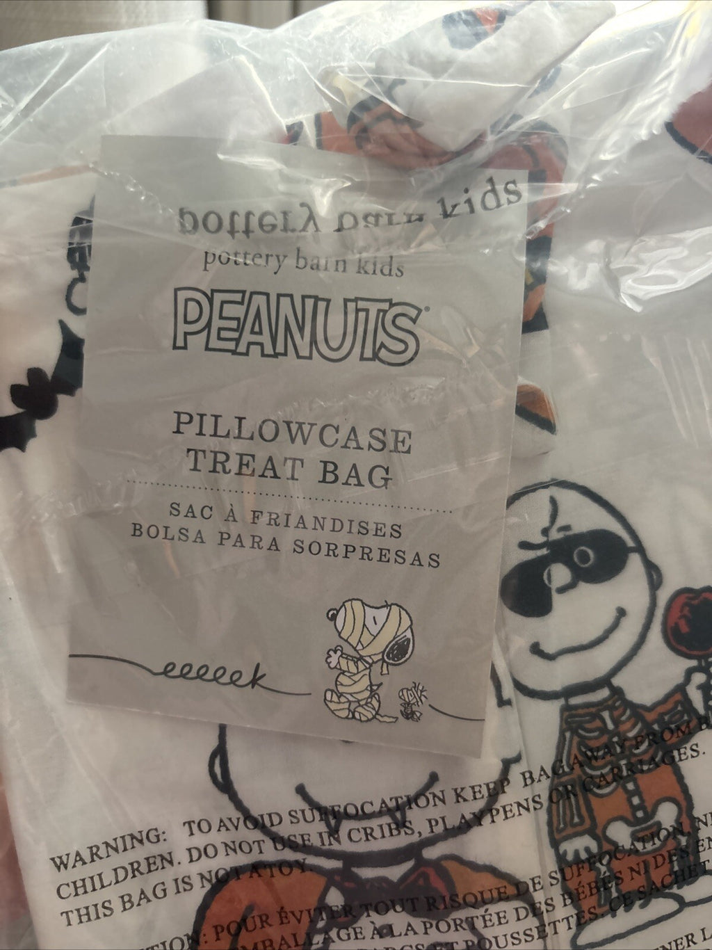 Snoopy Disney Pottery barn Halloween Treat bag holiday gift school Pillowcase  =