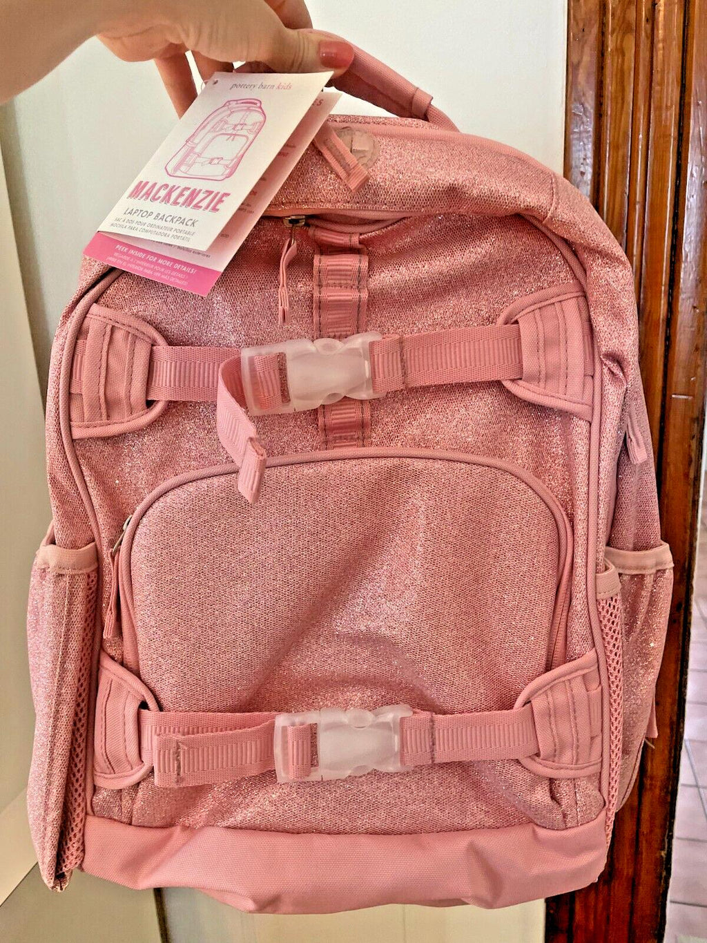 Pottery barn School glitter BACKPACK LARGE Disney+LUNCH bag travel girl set .