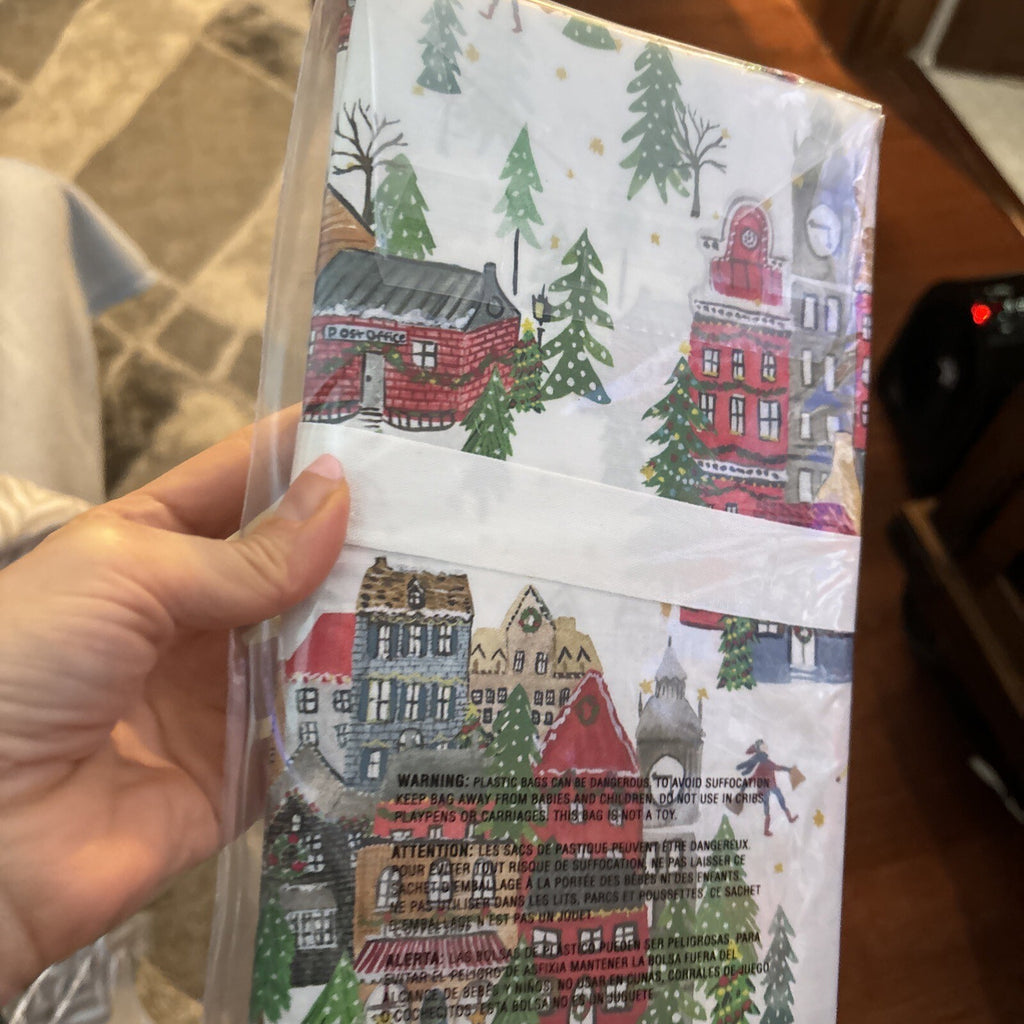 pottery barn Holiday 12 Days Christmas City Country gift party Pillowcase SET 2y
