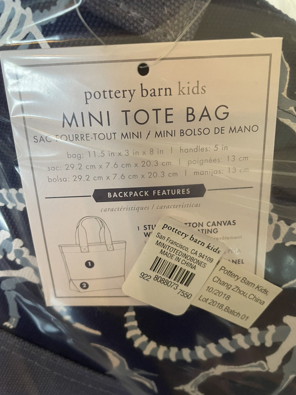 Pottery Barn School Disney mini BAG pool party kindergarten pre k dinosaur boy .