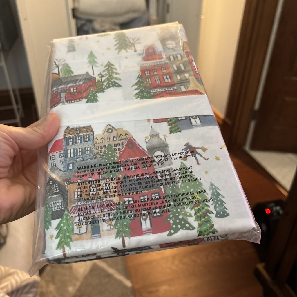 pottery barn Holiday 12 Days Christmas City Country gift party Pillowcase SET 2y