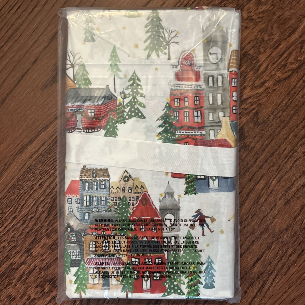 pottery barn Holiday 12 Days Christmas City Country gift party Pillowcase SET 2y