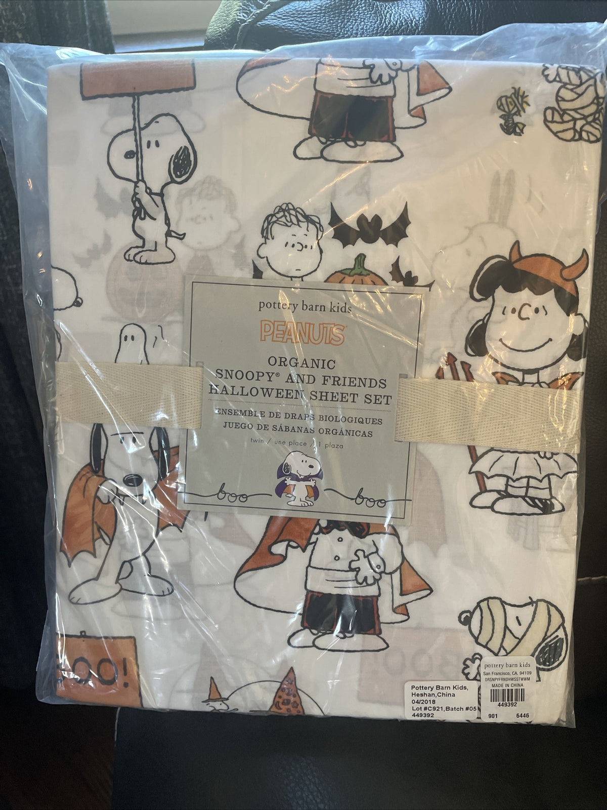 Snoopy Pottery Barn Peanuts HOLIDAY PILLOW SHEET SET Disney halloween kid gift ]